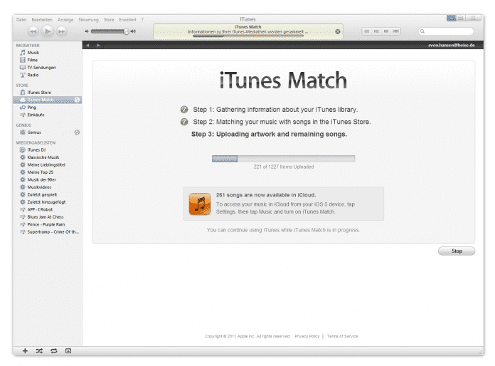 iTunes Match bei der Arbeit