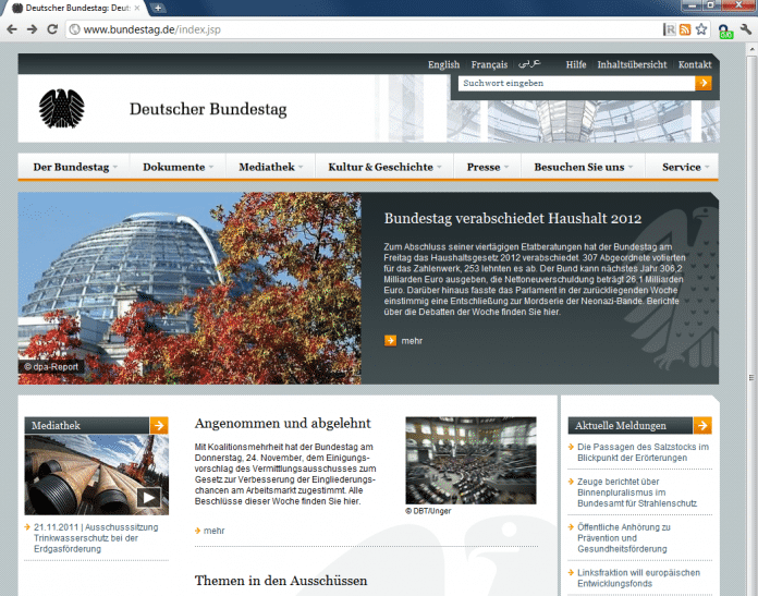 Bundestags-Homepage