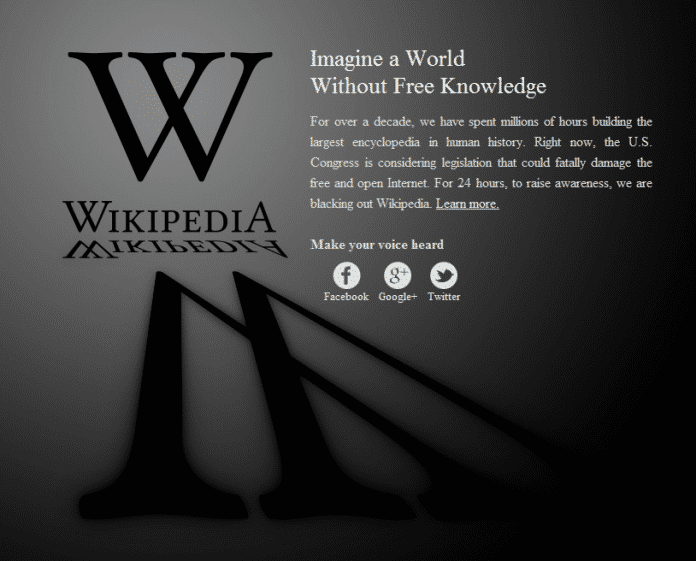 Wikipedia-Protest gegen SOPA