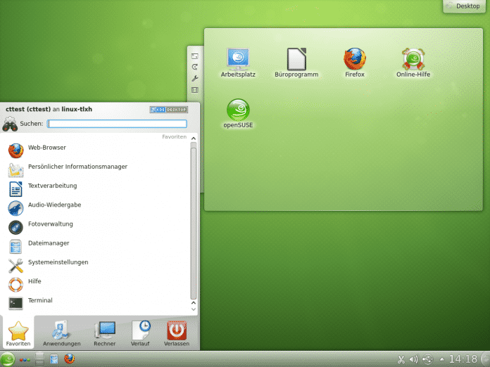 OpenSuse 12.2 mit KDE-Desktop.