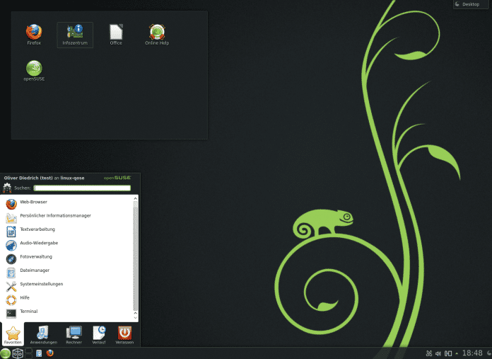 Opensuse 12.3 bringt ein neues, elegantes Desktop-Theme.