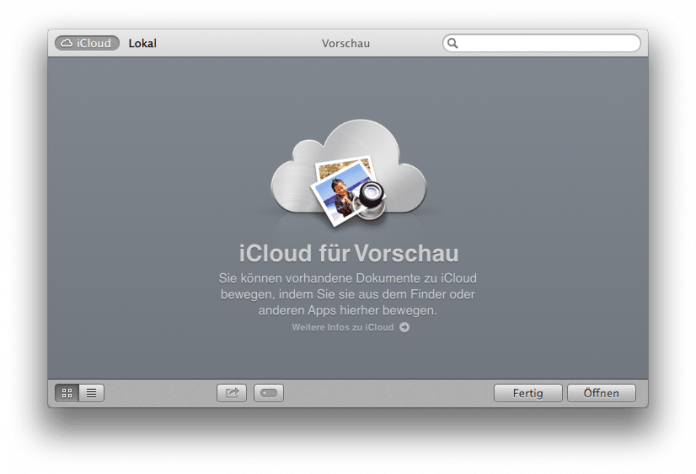 Preview und TextEdit unterstützen zwar iCloud, laufen derzeit aber nur unter Mac OS X