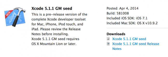 Xcode 5.1.1 GM.