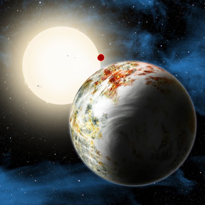 Künstlerische Darstellung von Kepler 10 und der Mega-Erde