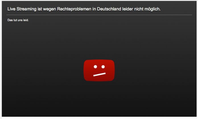 &quot;Live-Streaming ist wegen Rechteproblemen in Deutschland nicht möglich&quot;