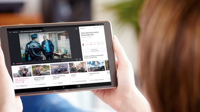 Fernsehzeitschrift auf Tablet