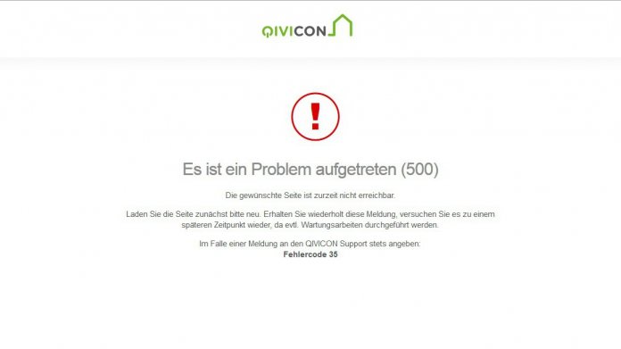 Qivicon-Fehlermeldung