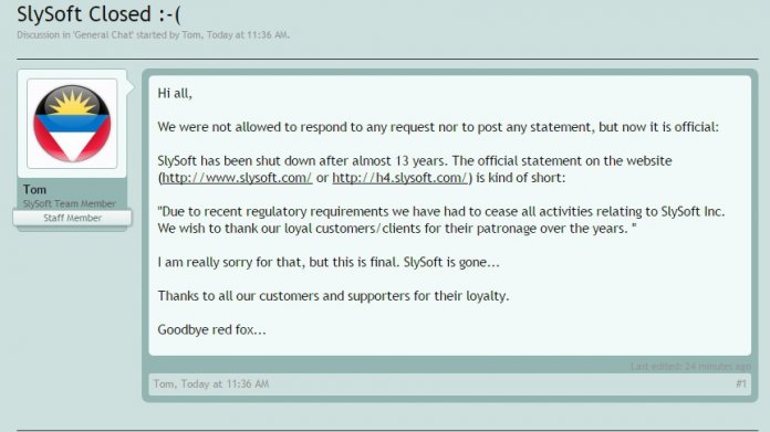 Es scheint sich zu bestätigen, dass die Filmindustrie SlySoft nach 13 Jahren tatsächlich niedergerungen hat.