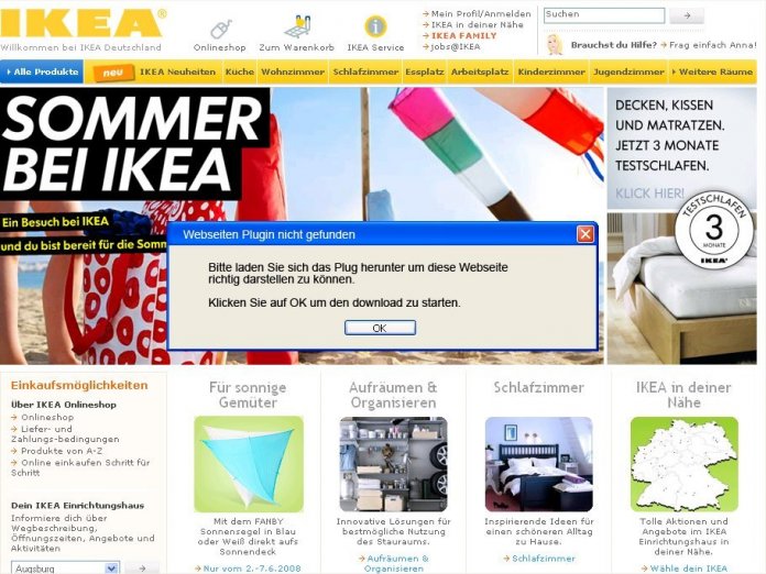 Ikea-Fake-Webseite