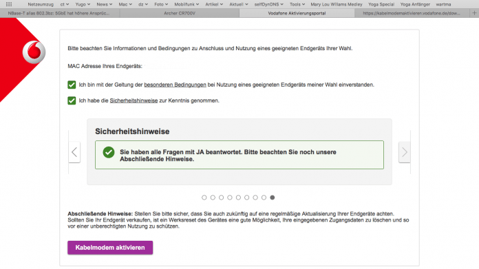 Vodafone Kabelnetz: Aktivierungsproblem behoben, aber noch nicht ganz ausgestanden
