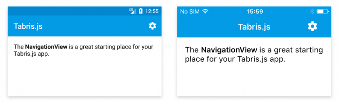 Die NavigationView setzt Tabris.js nativ für Android und iOS um.