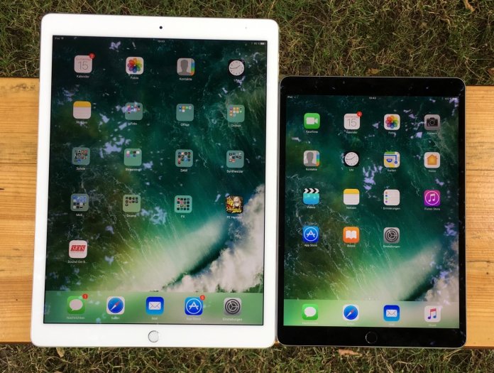Die im Juni neu eingeführten iPad-Pro-Modelle. Das große 12,9-Zoll-Modell ist äußerlich vom Vorgänger nicht zu unterscheiden.