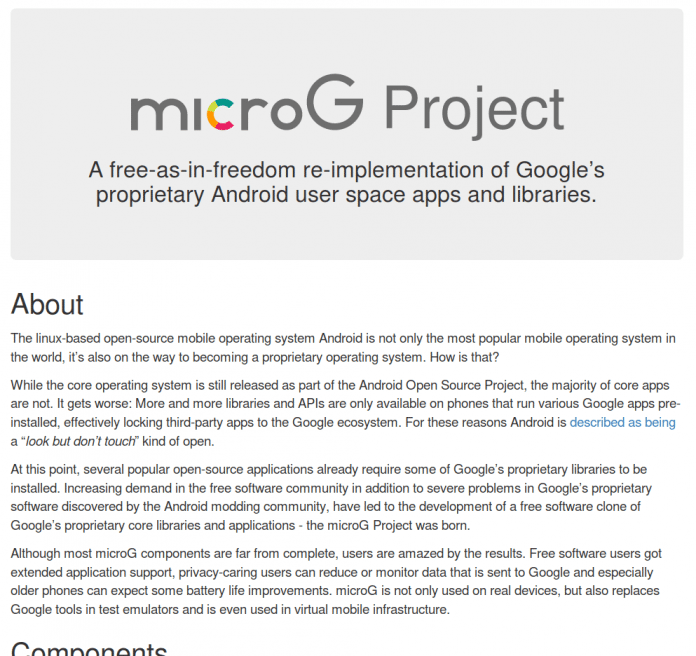 Laut den microG-Entwicklern verwandelt sich Android in ein proprietäres Betriebssystem.