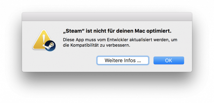 Die Warnung vor 32-Bit-Apps ist schon in macOS High Sierra präsent.