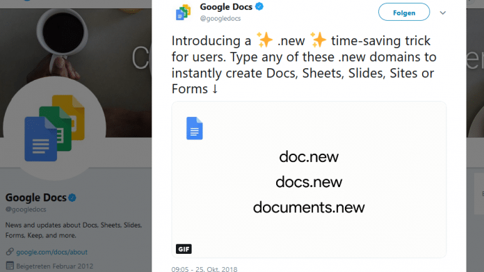 Schneller zum Google-Dokument