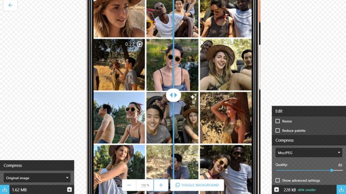Google Squoosh komprimiert Bilder im Browser
