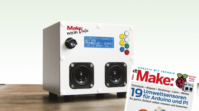 Make 1/19 vor einem Webradio in weißem Gehäuse.