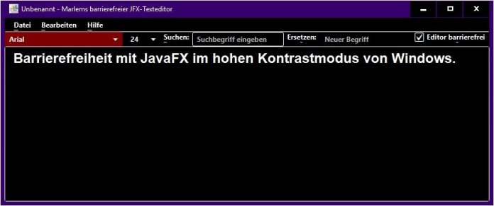 Hoher Kontrast-Modus von Windows