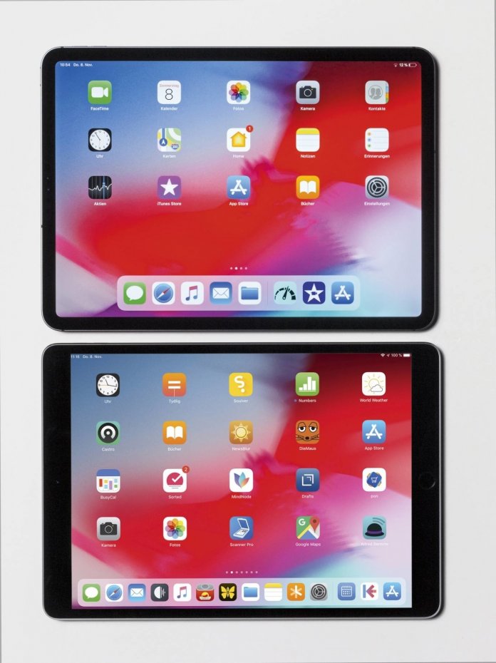 Das iPad Pro 11&quot; (oben) im Vergleich mit dem 10,5&quot;-Vorgänger.