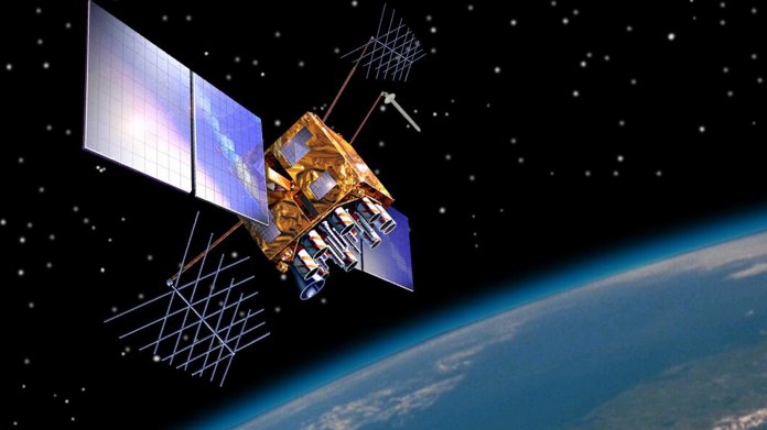 Darstellung eines Satelliten im Orbit