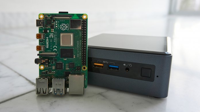 Desktop-PC für wenig Geld: Raspberry Pi 4 vs. Intel NUC mit Celeron-CPU