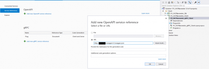 Proxy-Generierung für Googles RPC-Dienste und WebAPIs mit OpenAPI-Metadaten in Visual Studio 2019 (Kontextmenüeintrag &quot;Add Connected Services&quot;) (Abb. 1)