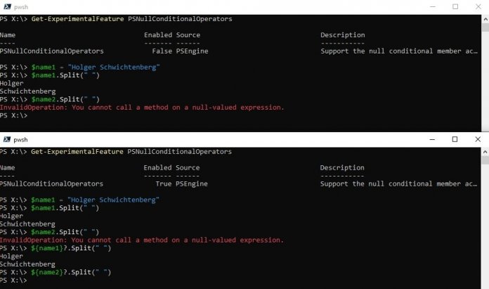 Null Conditional Operator in PowerShell 7