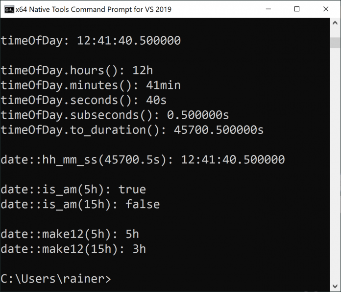Kalender und Zeitzonen in C++20: Tageszeit