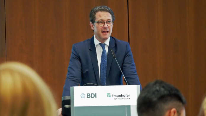 Bundesverkehrsminister Andreas Scheuer (CSU) am 20.10.2019 auf einer Veranstaltung von BDI und Fraunhofer IUK