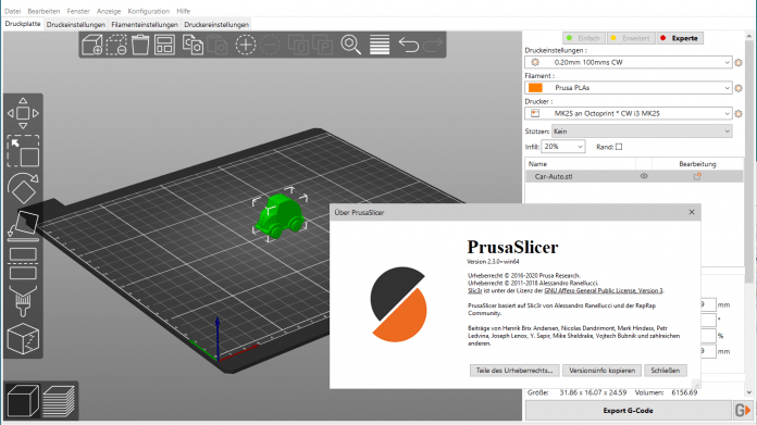 Prusa Slicer 2.3 Screenshot