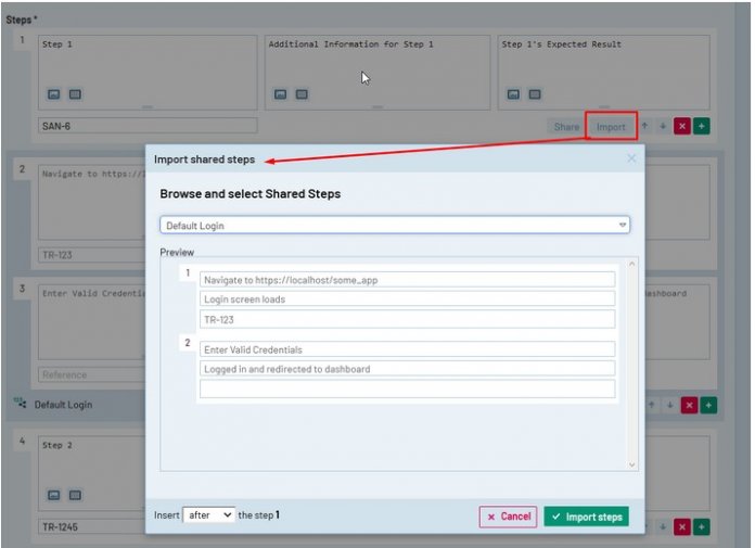 Neues Feature &quot;Shared Testing Steps&quot; im Testmanagement-Tool TestRail 7.0