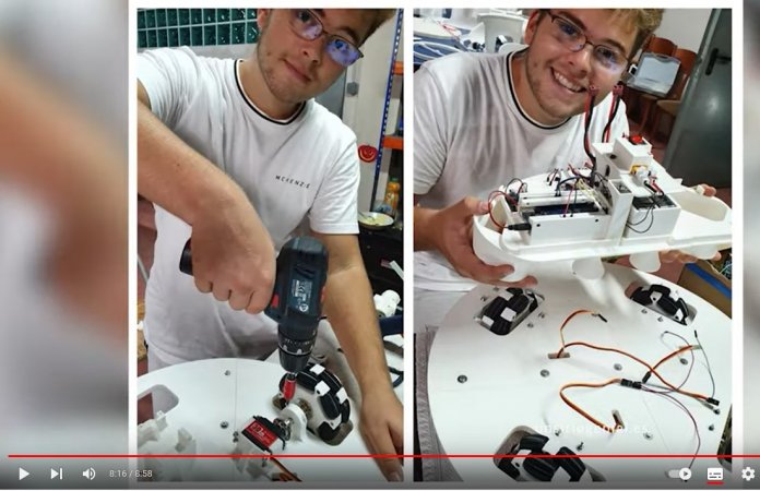 Miquel aus Katalonien hat einen Smart Table Assistant gebaut. Der Roboter soll Menschen mit Behinderungen helfen, leichter ihre Mahlzeiten einzunehmen.