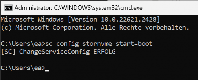 Wenn Windows 10 nach einer Imagekopie von einer SATA- auf eine NVMe-SSD nicht mehr startet, hilft eventuell ein Befehl in der Eingabeaufforderung im abgesicherten Modus., 