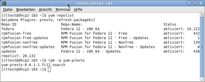 Bereits zum Start von Fedora 12 sind Updates verfügbar.