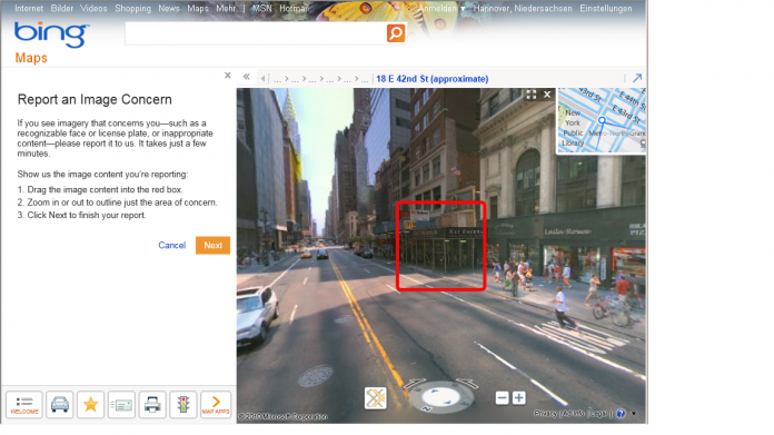 Bing Maps Streetside 