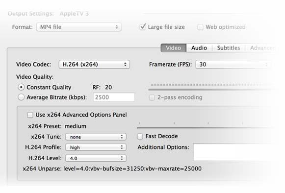 Video-Transcoder Handbrake unterstützt H.265