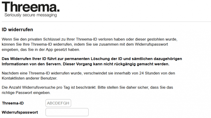 Threema zerstört Nutzerdaten auf Wunsch