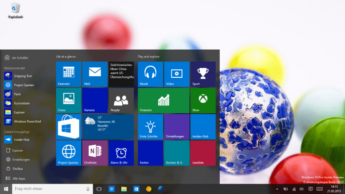 WIndows 10 Vorabversion Build 10122