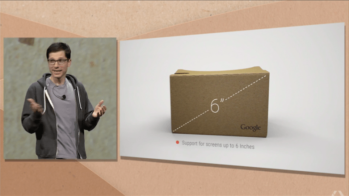 Neue Cardboard-Brille mit Knopf und Phablet-Unterstützung