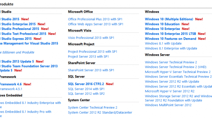 Windows 10 via MSDN und Media Creation Tool
