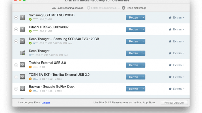 Mac-Datenretter Disk Drill Media Recovery stark reduziert