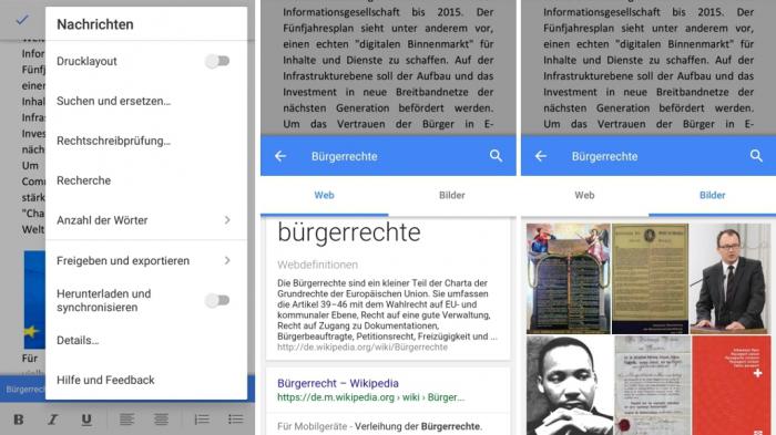 Googles Office-Apps und Hangouts mit neuen Funktionen