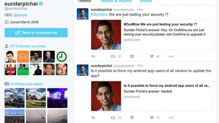 Dritte verschafften sich Zugang zum Twitter-Account von Google-Chef