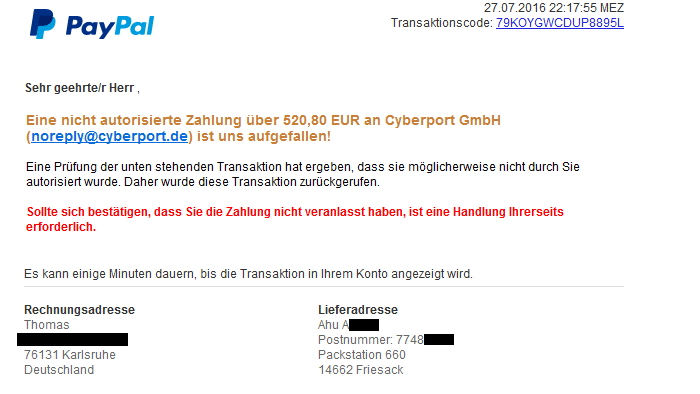 Phishing-Angriff auf Pollin-Kunden