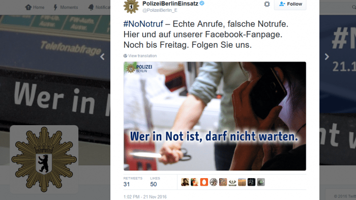 #NoNotruf
