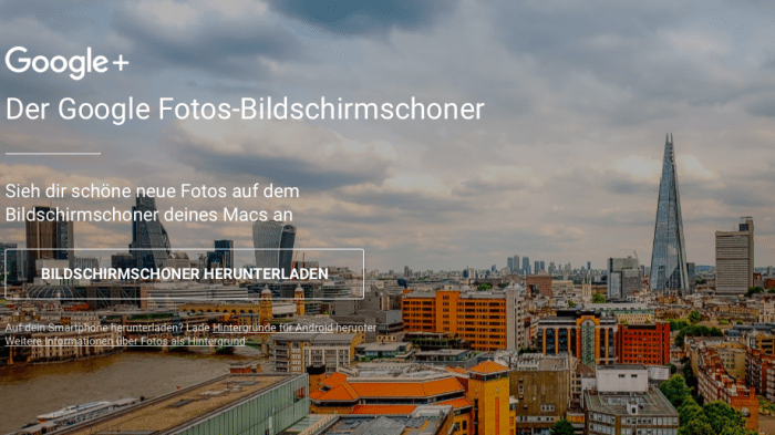 Google Fotos-Bildschirmschoner für Mac