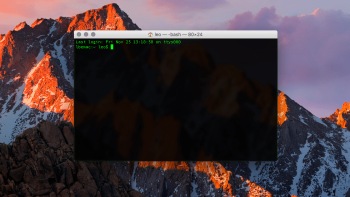 Terminal in macOS Sierra
