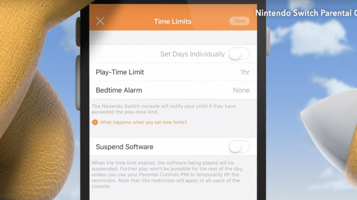 Nintendo Switch Kindersicherungs-App