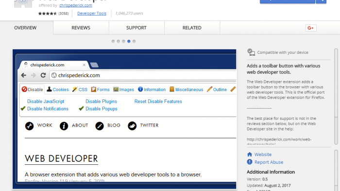 Werbeverseuchte Version von Chrome-Erweiterung Web Developer im Umlauf