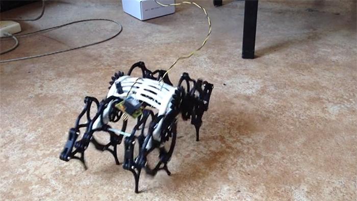 Ein schwarzes Strandbeest neben dem Einzelteile liegen